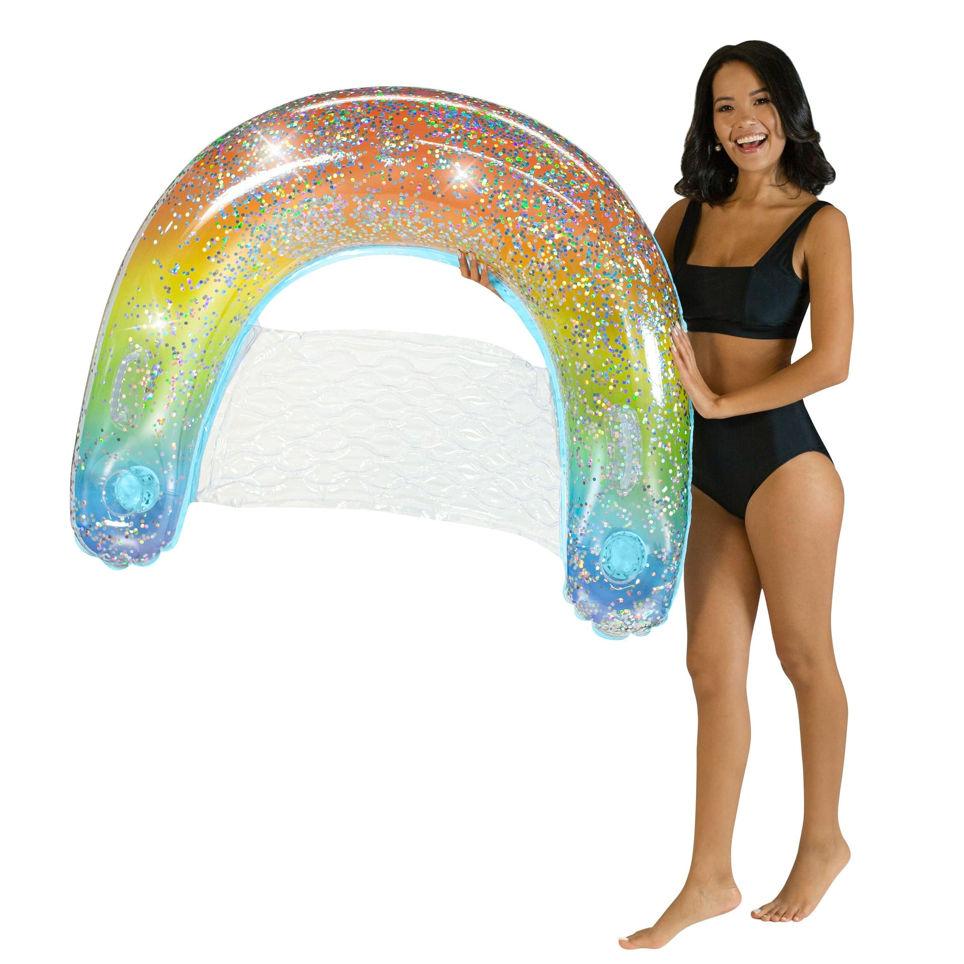 Inflatable Sun Chair Rainbow Haze Glitter Jumbo Size