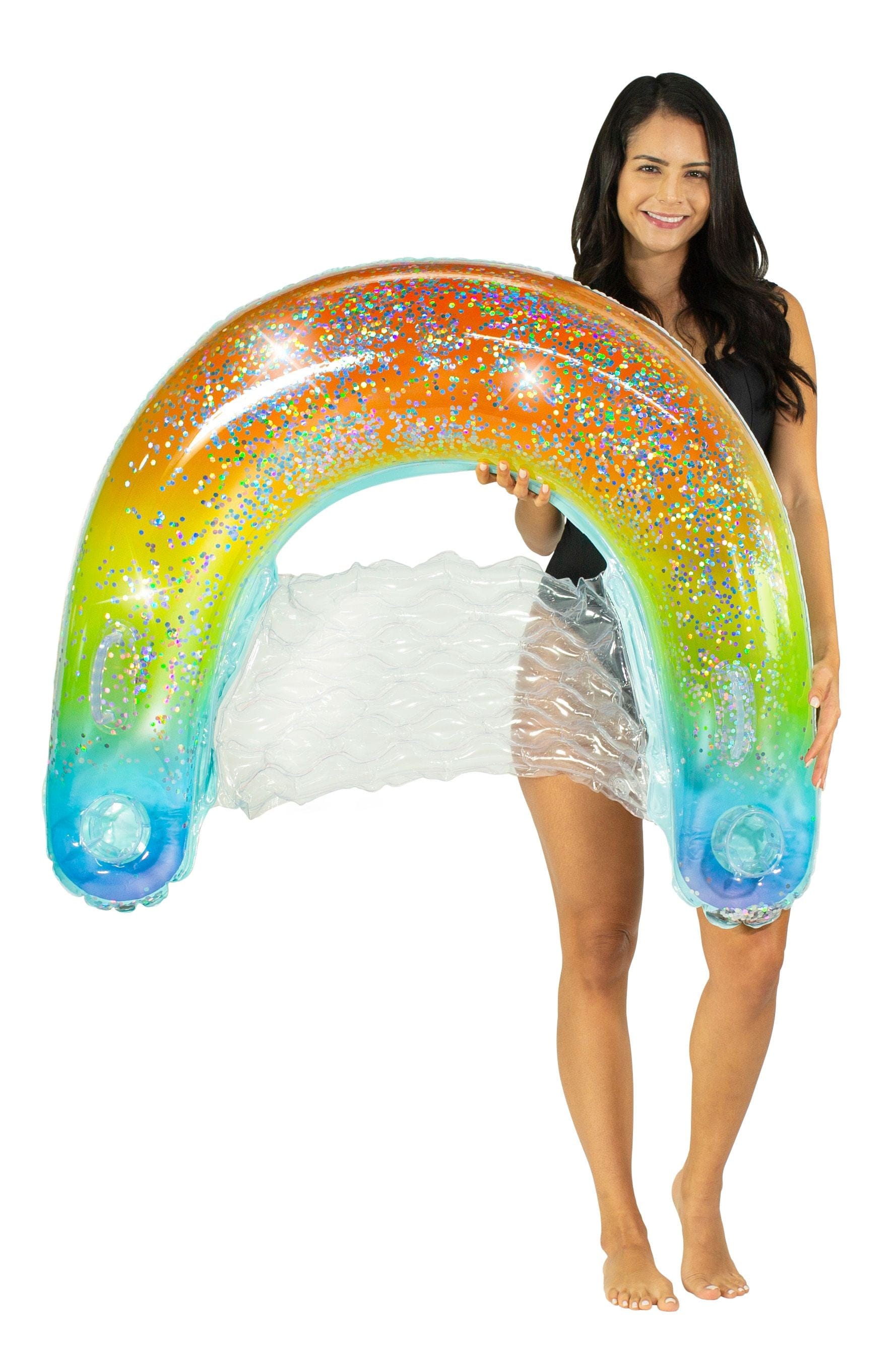 Inflatable Sun Chair Rainbow Haze Glitter Large