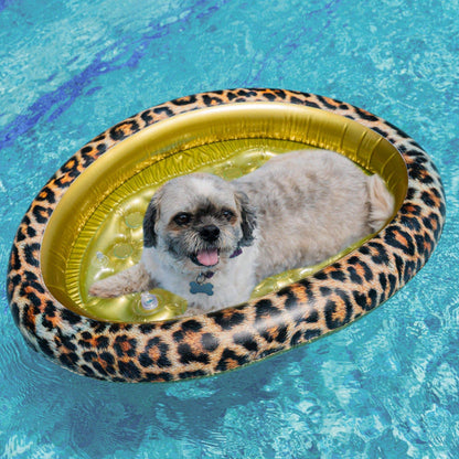 Inflatable Small Dog Float Safari Print PoolCandy