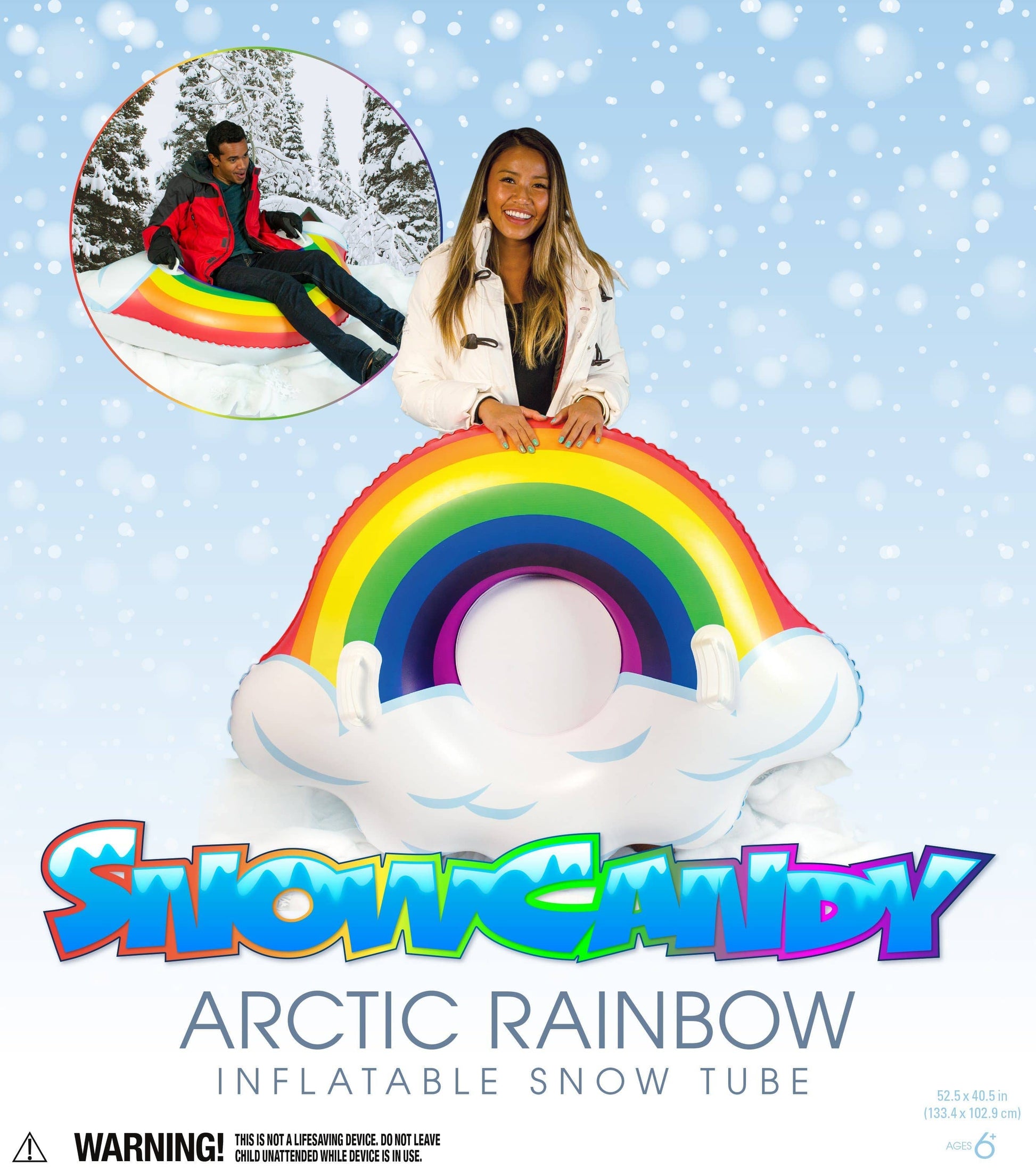 Inflatable Snow Tube Arctic Rainbow Jumbo Size SnowCandy