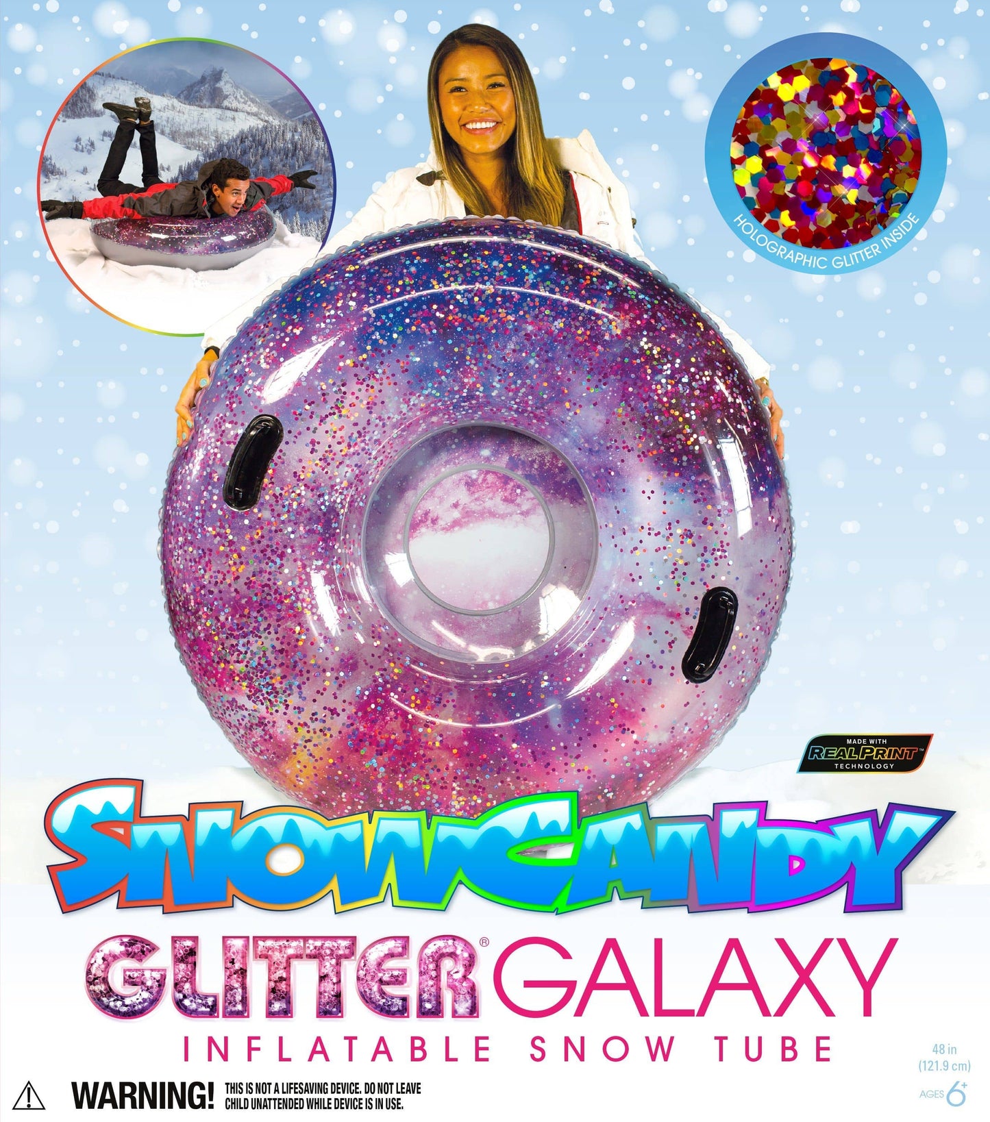 Glitter Galaxy Snow Tube 48" by SnowCandy