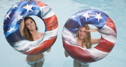 Inflatable American Flag Pool Tube Stars & Stripes 36 Inch