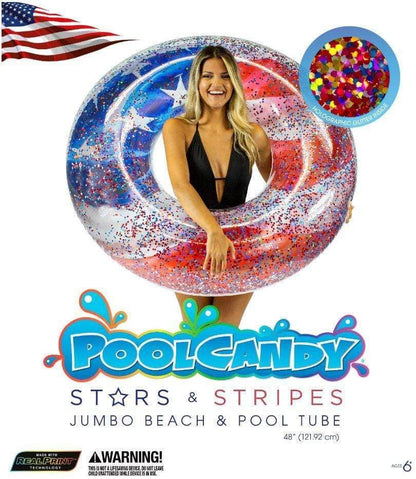 Inflatable Pool Tube Stars & Stripes Glitter PoolCandy