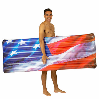 Inflatable Pool Raft Stars & Stripes Deluxe