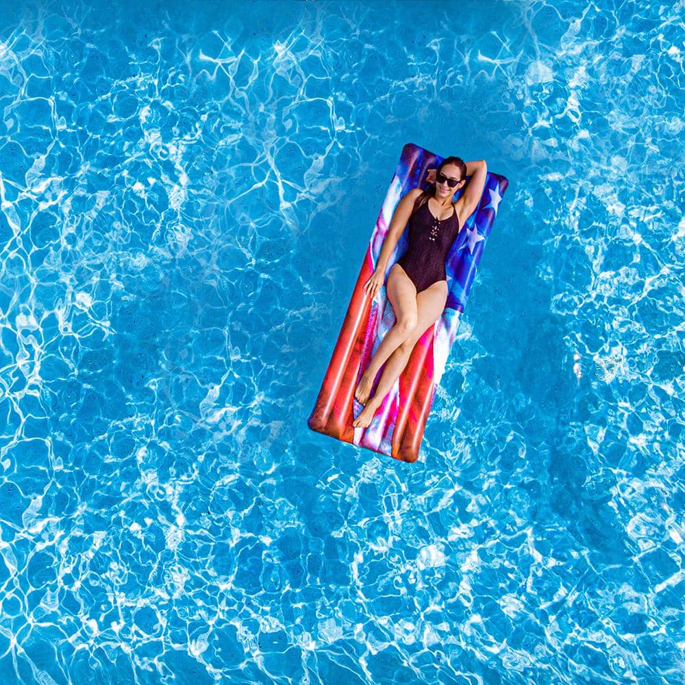 Inflatable Pool Raft Stars & Stripes Deluxe