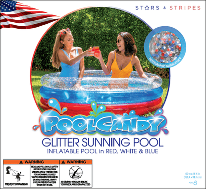 PoolCandy Stars & Stripes Glitter Sunning Pool - Deluxe 60 x 15"