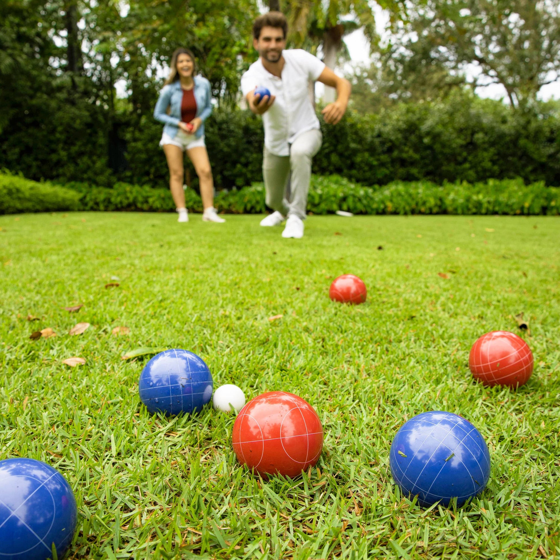 Relaxdays Boccia Game 6 Petanque Balls in 3 Colours Plastic with Target  Ball & Carry Basket Boule Set for Kids Colourful